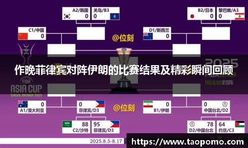 作晚菲律宾对阵伊朗的比赛结果及精彩瞬间回顾